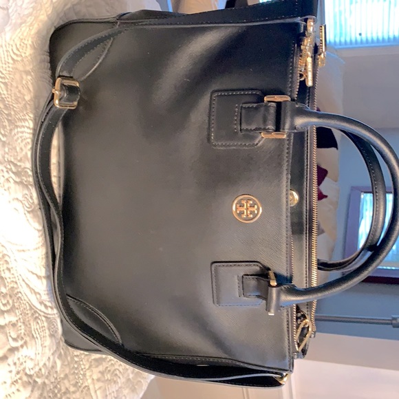 GORGEOUS -  TORY BURCH Double Zippered Bag 14"L x 11" H EXCELLENT. SOLD - Picture 1 of 4